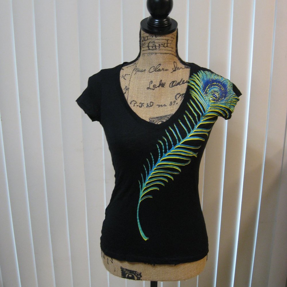 NWOT Express black graphic tee t shirt top XS extra small
